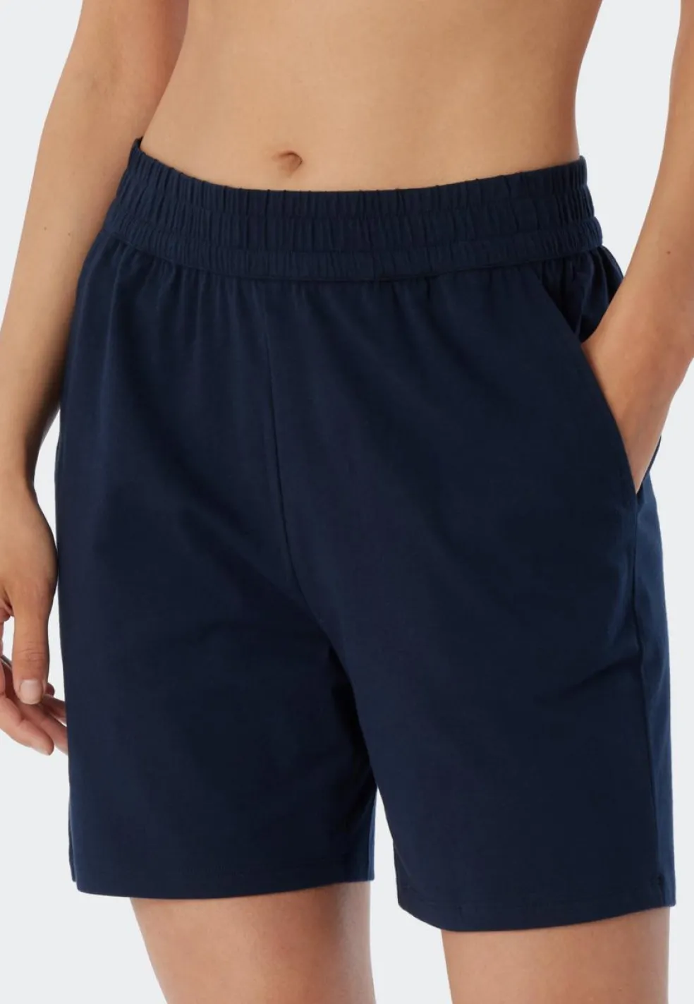 SCHIESSER Mix+Relax loungebroek kort, dames broek kort donkerblauw