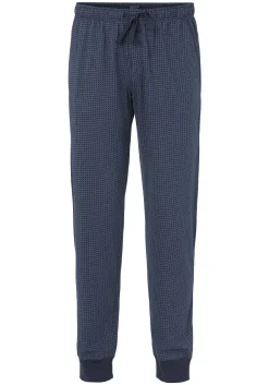 SCHIESSER Mix+Relax lounge broek, lange pijpen met boord, dun, blauw geruit