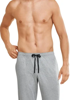 SCHIESSER Mix+Relax lounge broek, lange pijpen zonder boord, dun, grijs
