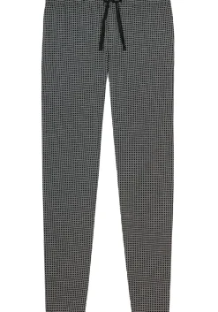 SCHIESSER Mix+Relax lounge broek, lange pijpen zonder boord, dun, zwart geruit