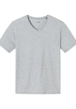 SCHIESSER Mix+Relax T-shirt, korte mouw V-hals, lichtgrijs melange