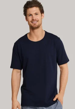 SCHIESSER Mix+Relax T-shirt, korte mouw O-hals, blauw