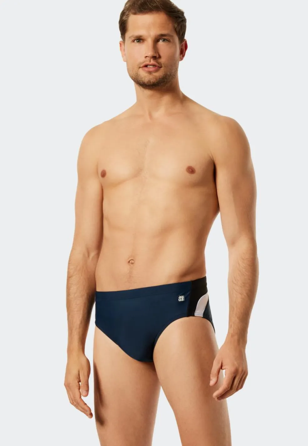 SCHIESSER Nautical Active heren badkleding, supermini-zwembroek tricot gerecycled stroken admiraal