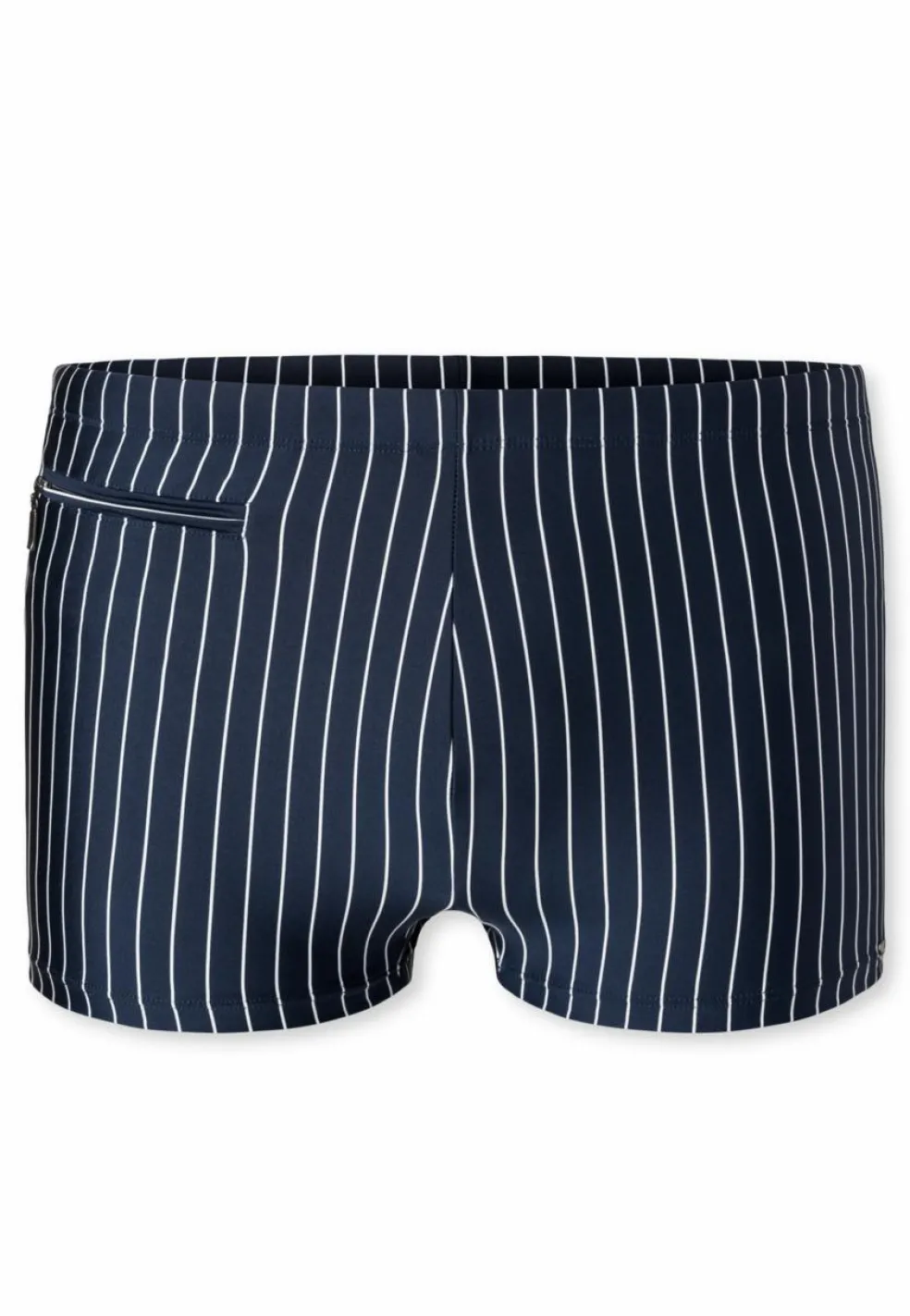 SCHIESSER Nautical Casual heren badkleding, zwembroek in retrostijl met zakje met ritssluiting, tricot gerecycled strepen admiraalblauw