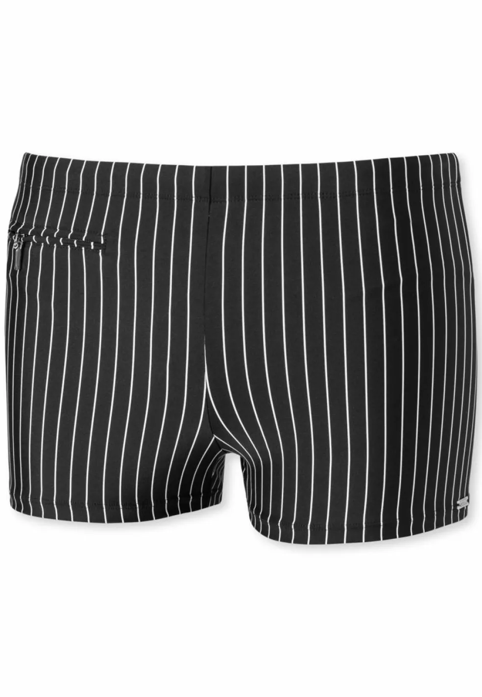 SCHIESSER nautical casual heren badkleding, retro zwembroek met ritszakje gerecyclede tricot strepen zwart