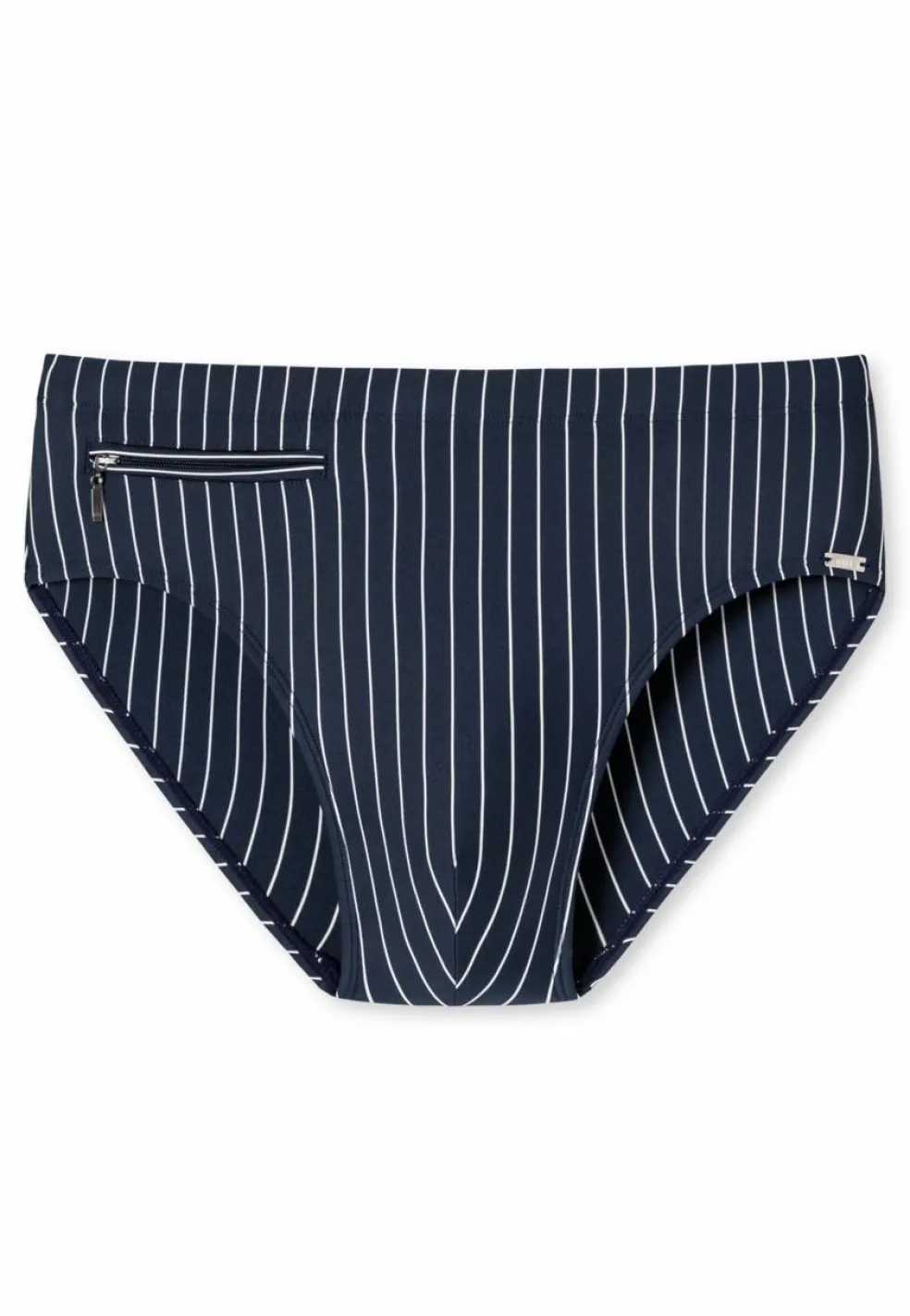 SCHIESSER Nautical Casual heren badkleding, zwemslip met ritsvak tricot gerecycled stroken admiraal