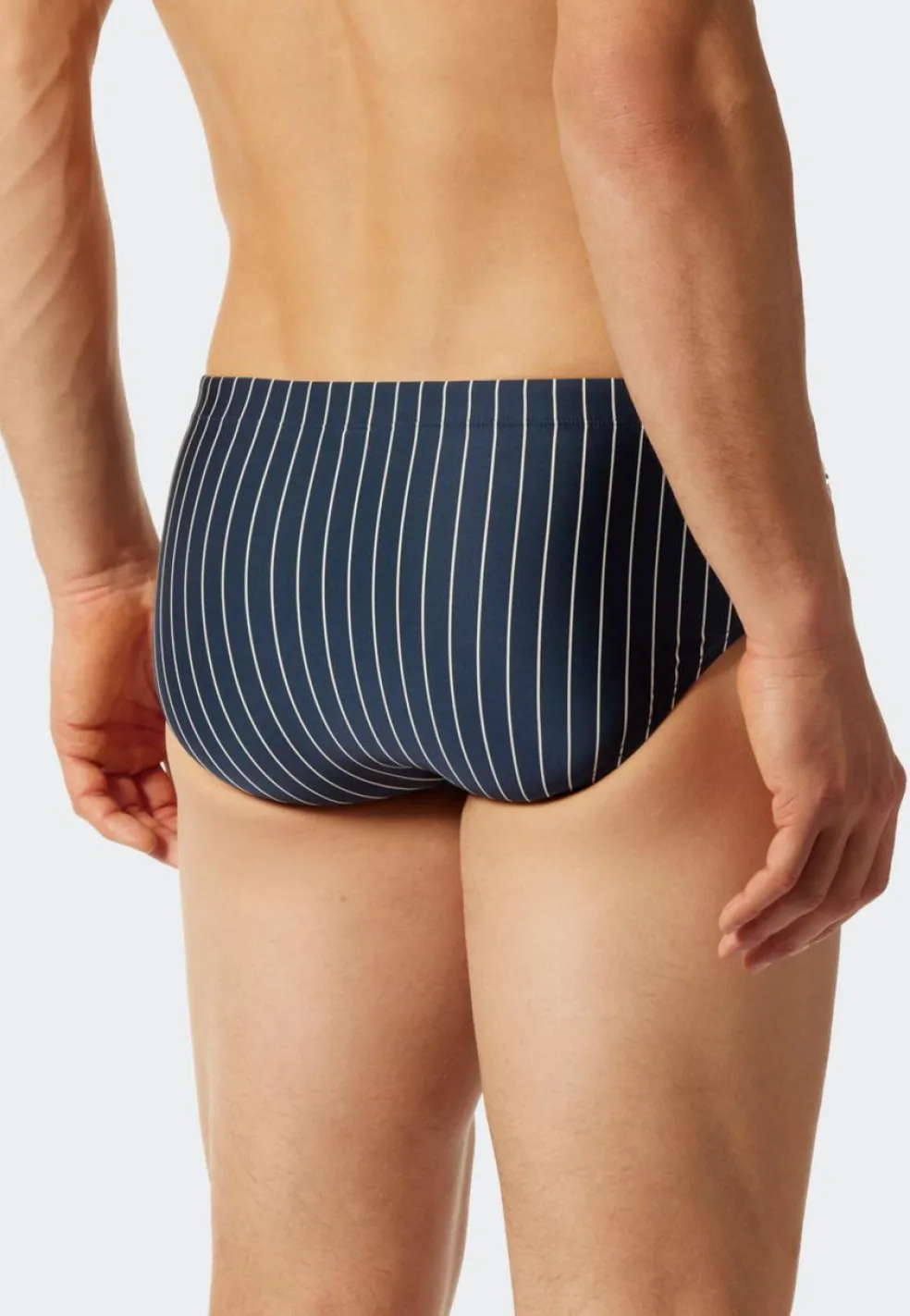SCHIESSER Nautical Casual heren badkleding, zwemslip met ritsvak tricot gerecycled stroken admiraal