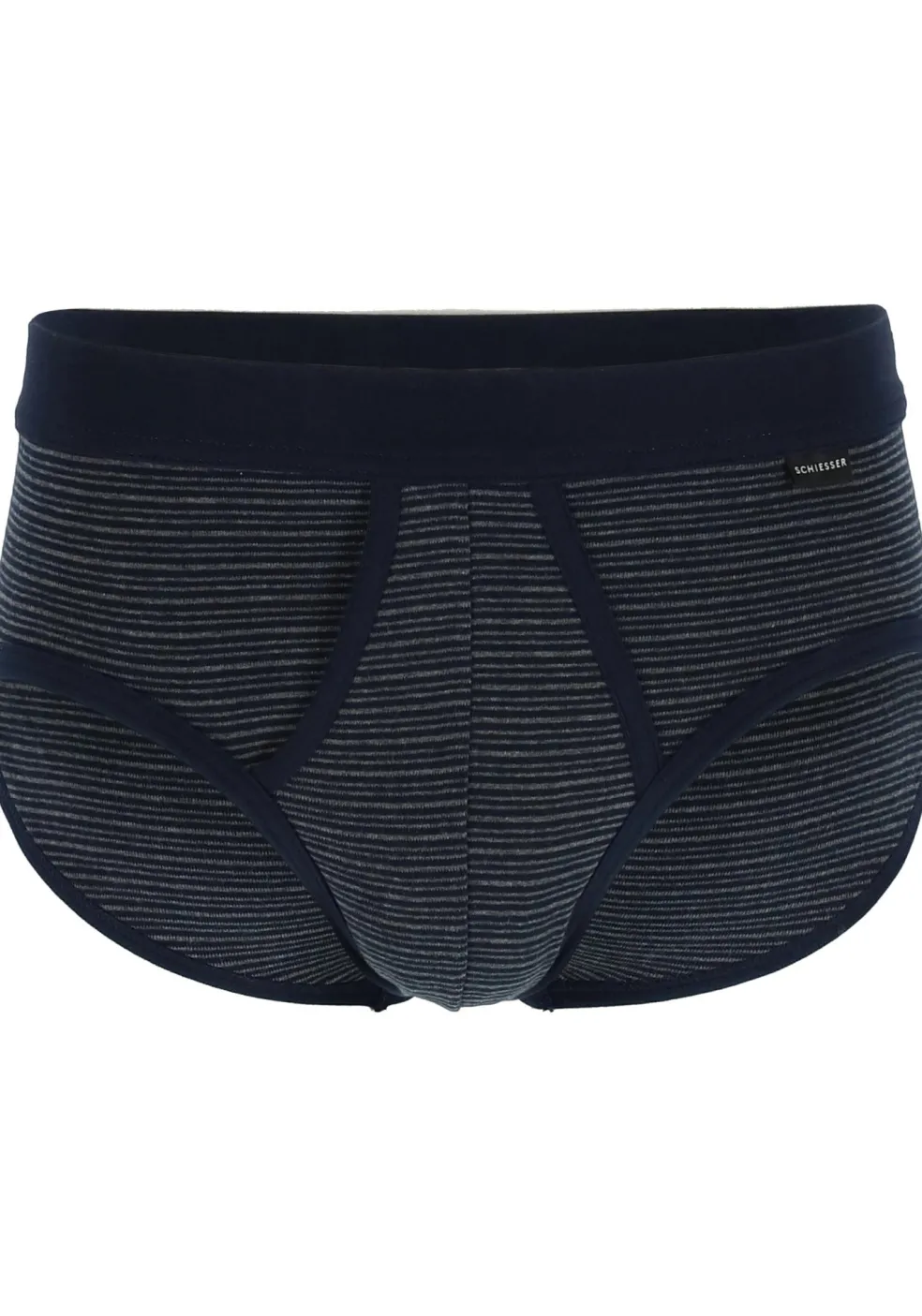 SCHIESSER Original Classics sportslips (2-pack), Feinripp met gulp, donkerblauw gestreept
