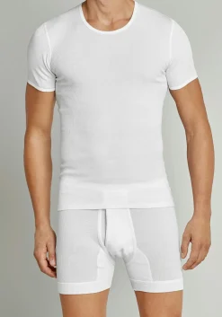 SCHIESSER Original Classics T-shirt (1-pack), Doppelribb met O-hals, wit