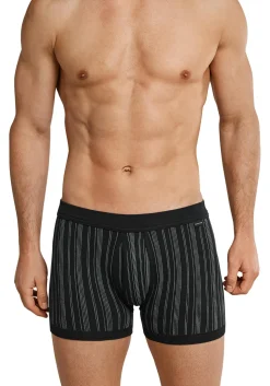 SCHIESSER Original Classics shorts (2-pack), Feinripp met gulp, zwart gestreept