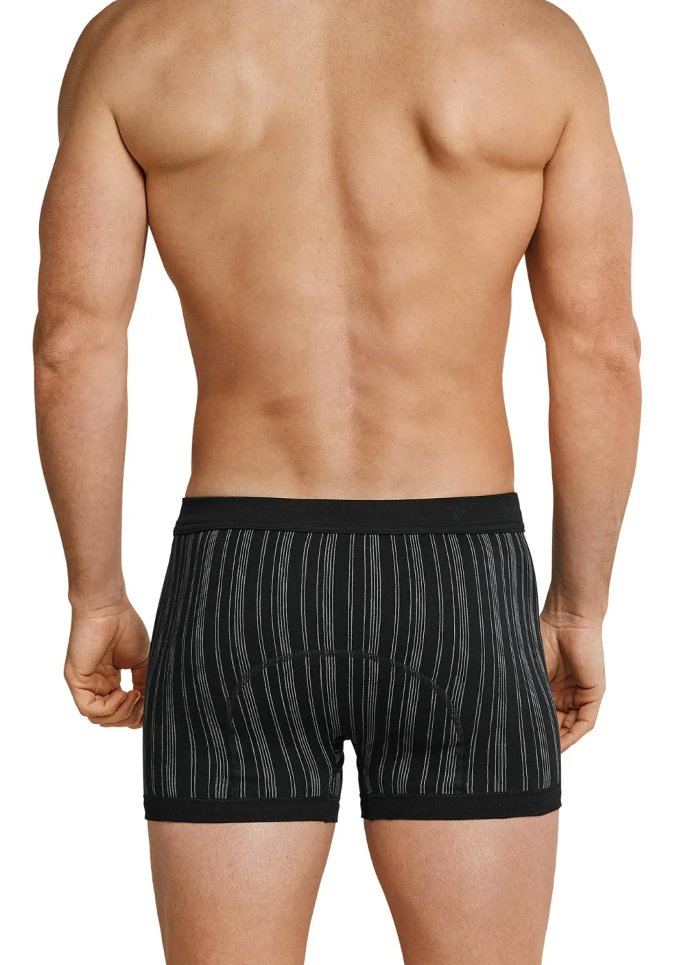 SCHIESSER Original Classics shorts (2-pack), Feinripp met gulp, zwart gestreept