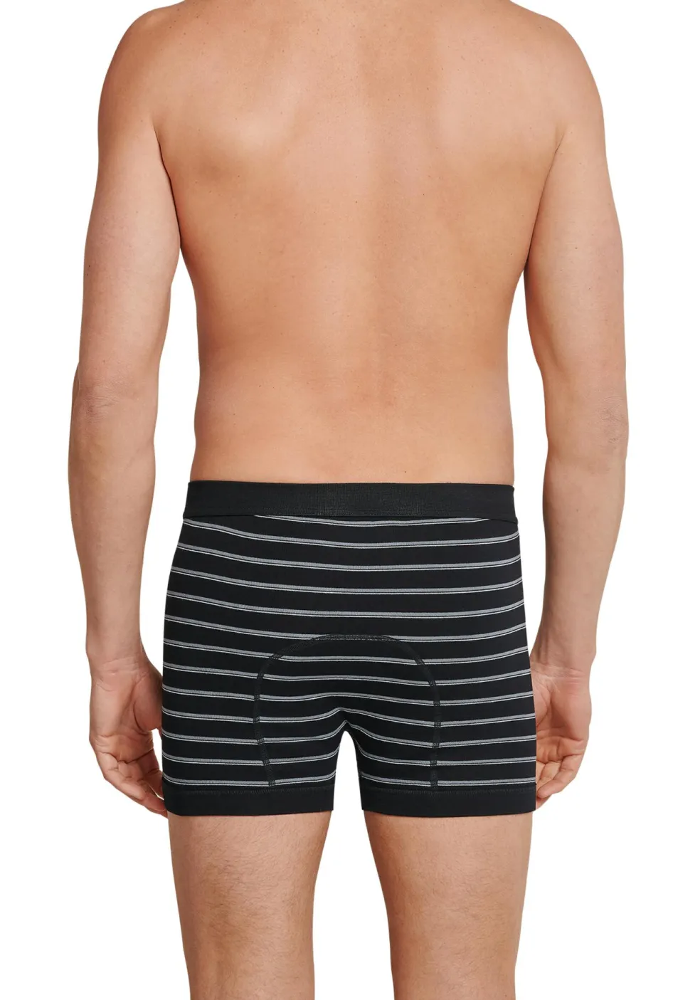 SCHIESSER Original Classics shorts (2-pack), Feinripp met gulp, zwart gestreept