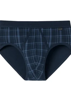 SCHIESSER Original Classics sportslips (2-pack), Feinripp met gulp, donkerblauw geruit