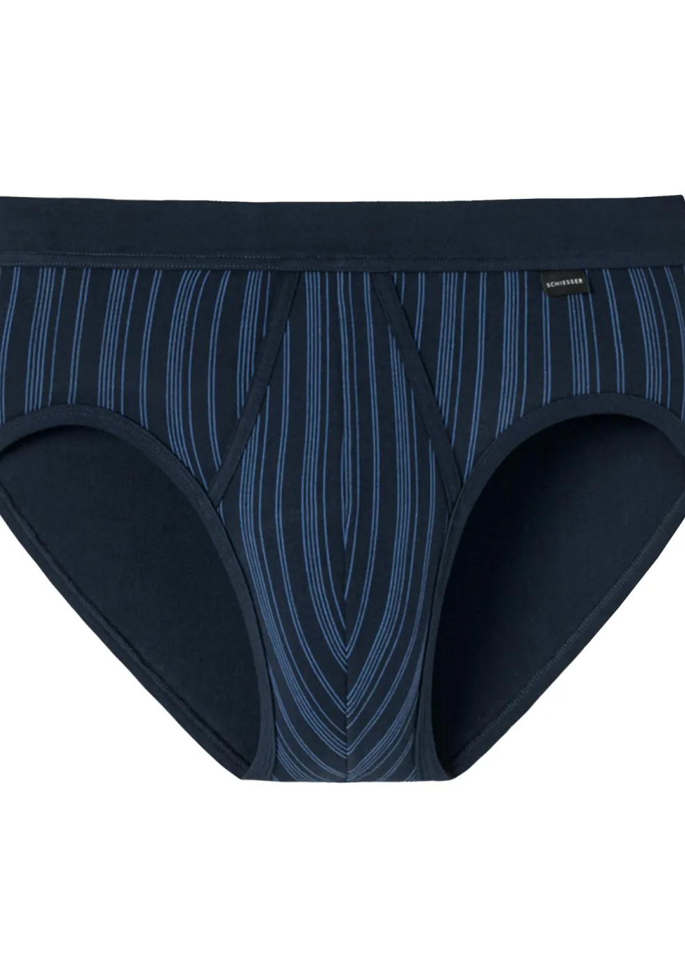 SCHIESSER Original Classics sportslips (2-pack), Feinripp met gulp, donkerblauw gestreept