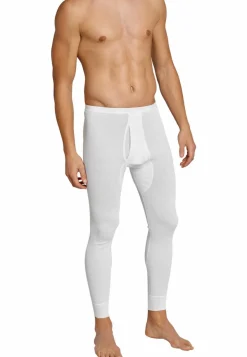 SCHIESSER Original Doppelripp lange onderbroek (1-pack), heren onderbroek lang met opening wit