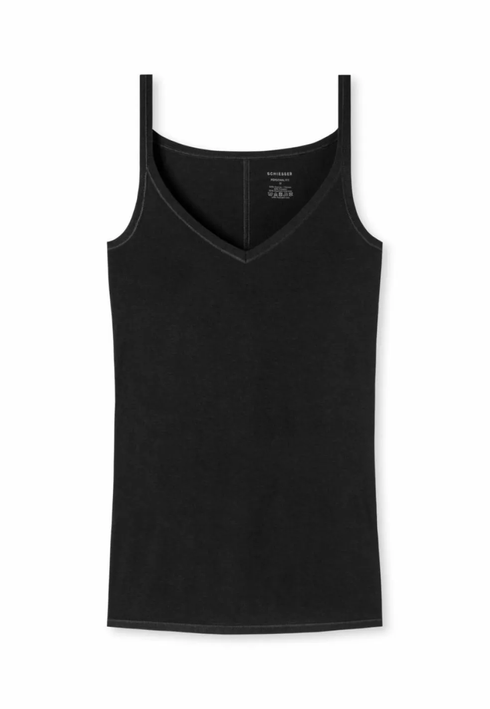 SCHIESSER Personal Fit singlet (1-pack), dames zwarte spaghettitop