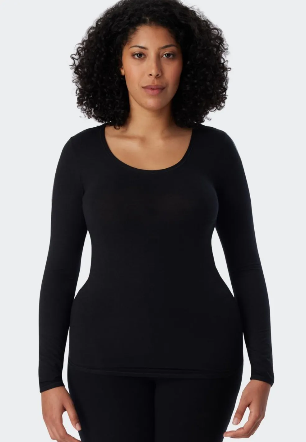 SCHIESSER Personal Fit T-shirt (1-pack), dames shirt lange mouwen zwart