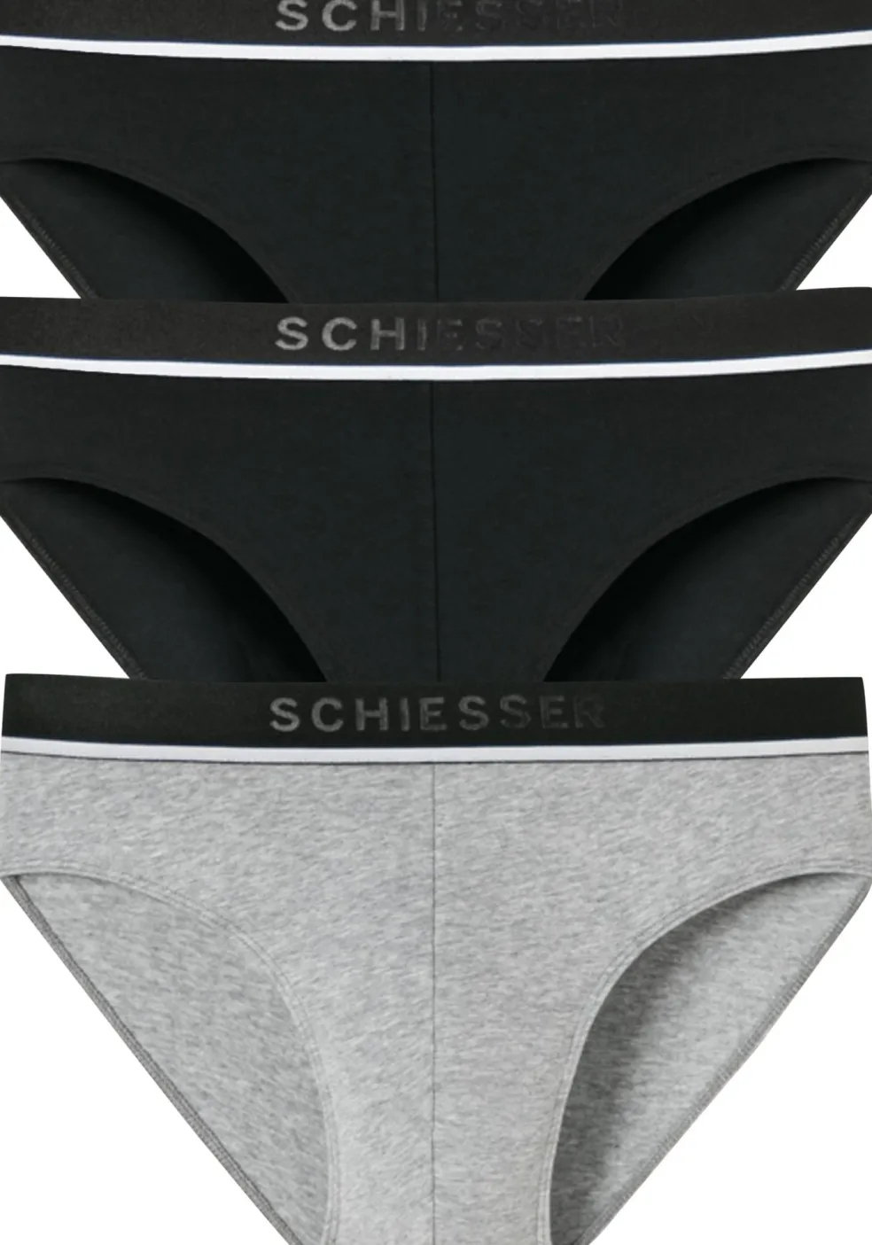 SCHIESSER 95/5 rioslips (3-pack), zwart, zwart en grijs