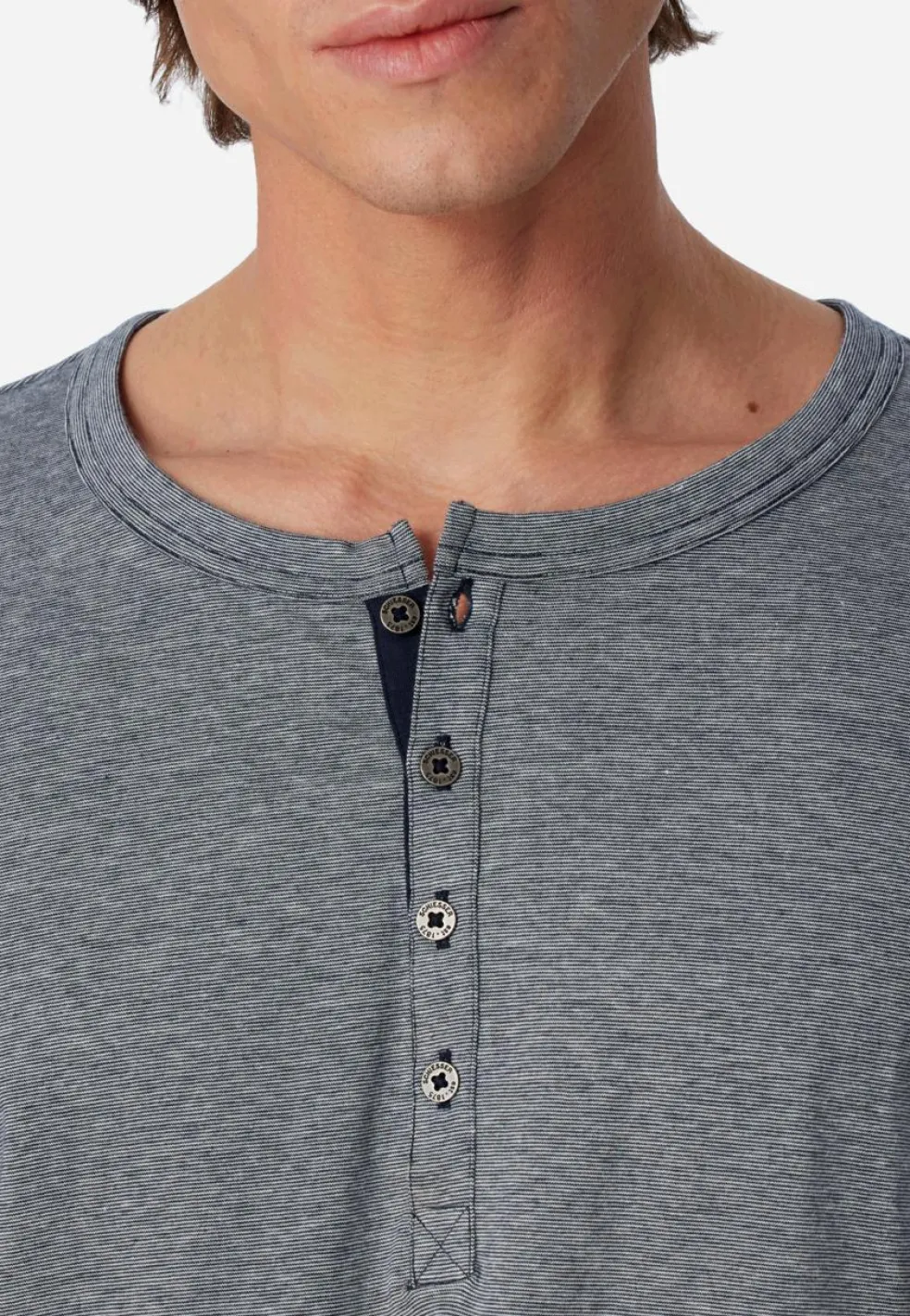 SCHIESSER selected! premium pyjamaset, heren pyjama lang met knoopjes, blauw met wit gestreept