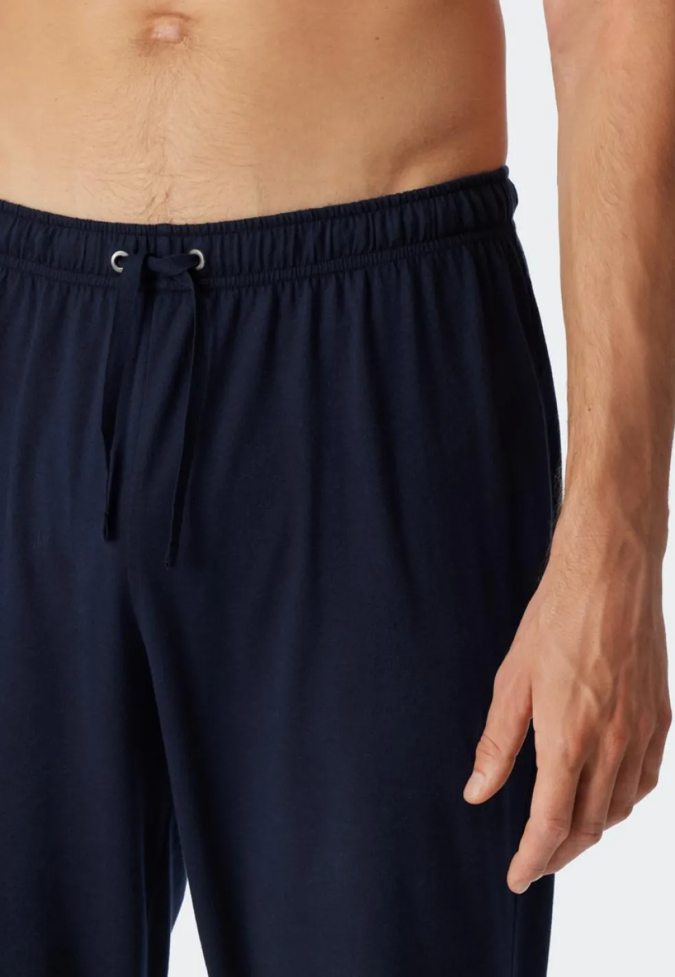 SCHIESSER selected! premium pyjamaset, heren pyjama lang met knoopjes, blauw met wit gestreept