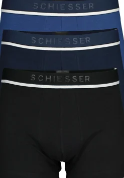 SCHIESSER 95/5 shorts (3-pack), zwart, blauw en donkerblauw