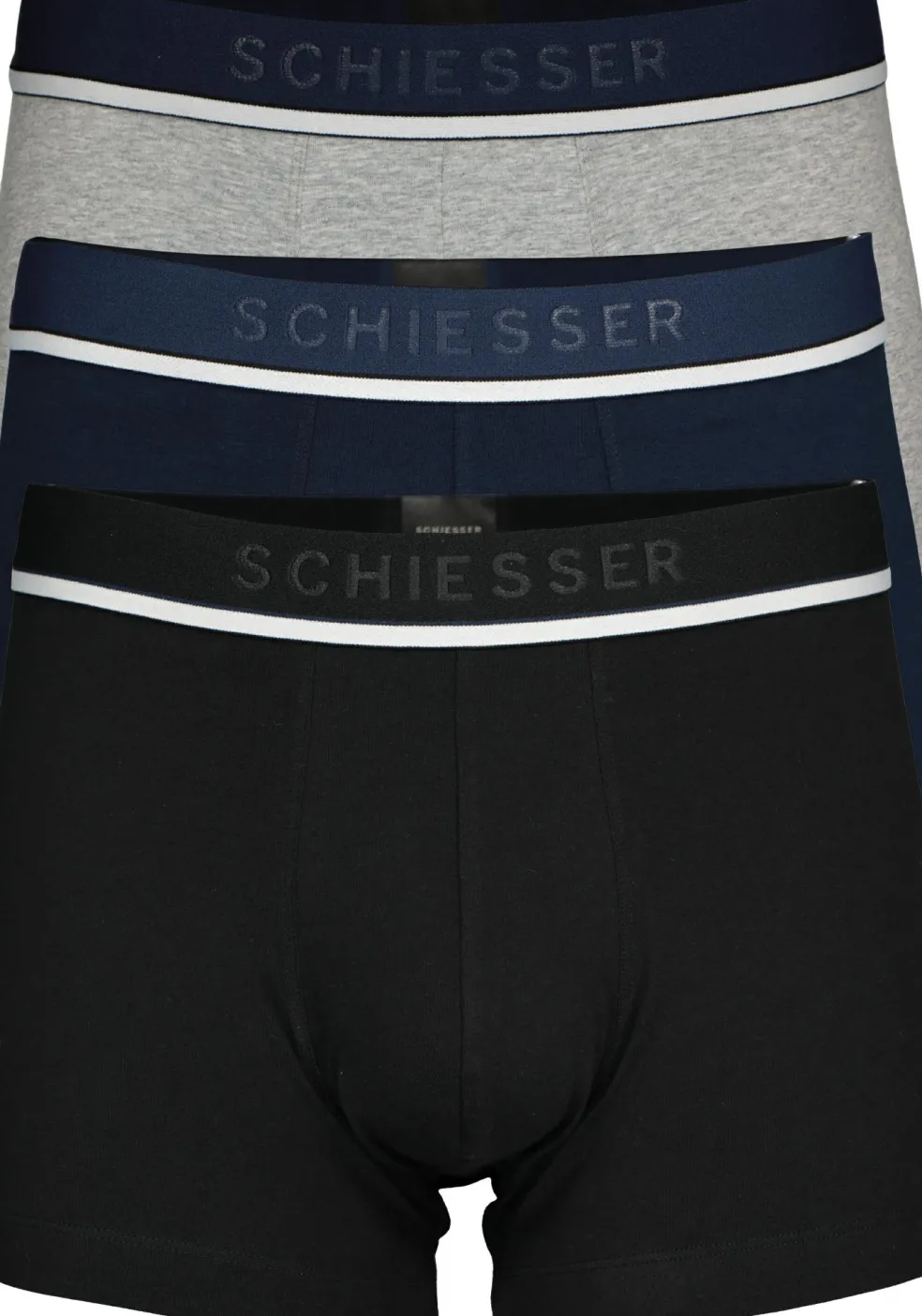 SCHIESSER 95/5 shorts (3-pack), zwart, blauw en grijs