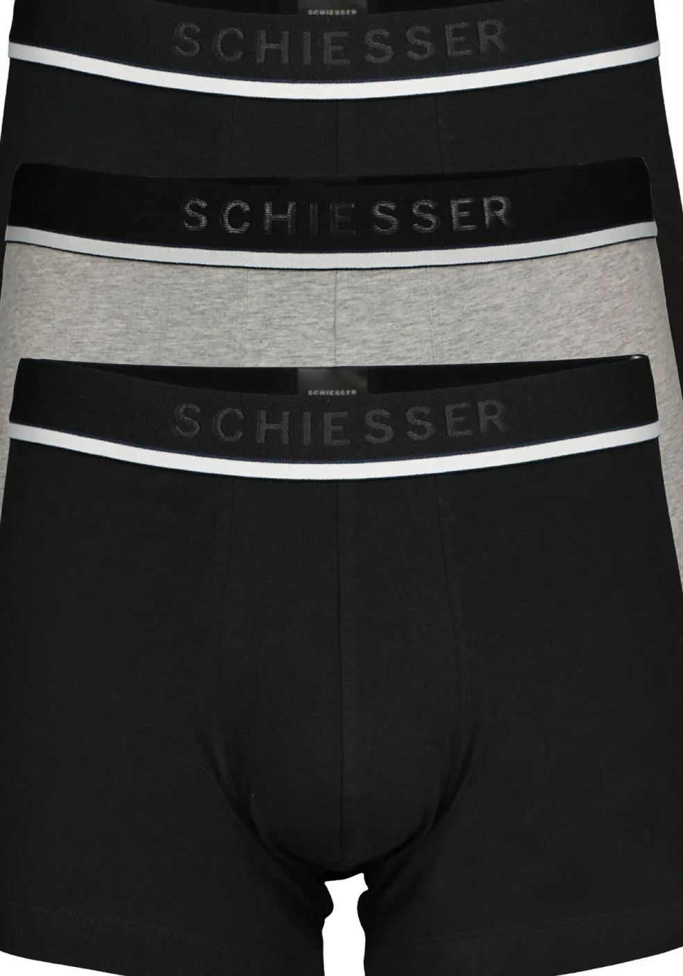SCHIESSER 95/5 shorts (3-pack), zwart, zwart en grijs