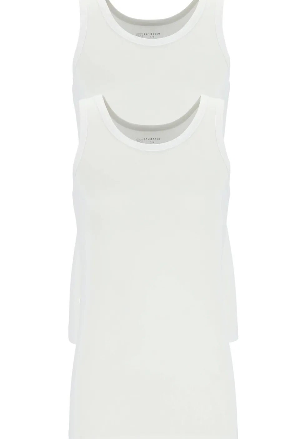 SCHIESSER 95/5 singlets (2-pack), O-hals, wit