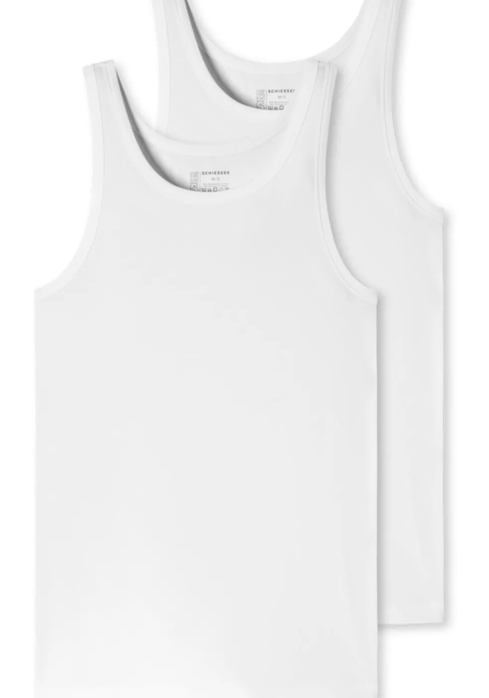 SCHIESSER 95/5 singlets (2-pack), O-hals, wit