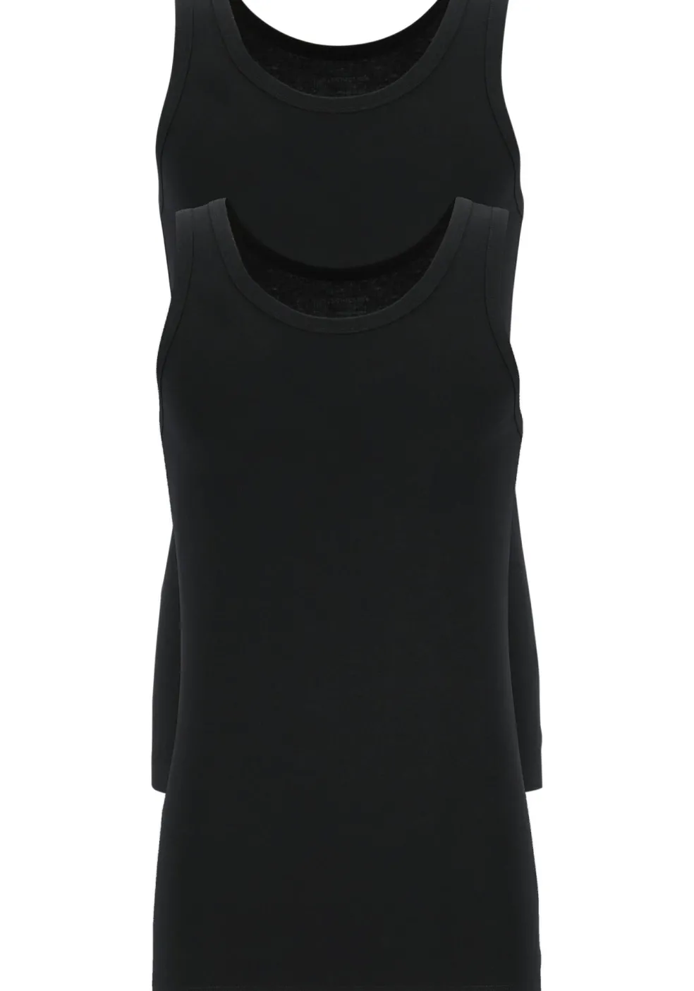 SCHIESSER 95/5 singlets (2-pack), O-hals, zwart