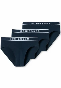 SCHIESSER 95/5 slip (3-pack), heren rioslip biologisch katoen geweven elastische tailleband donkerblauw