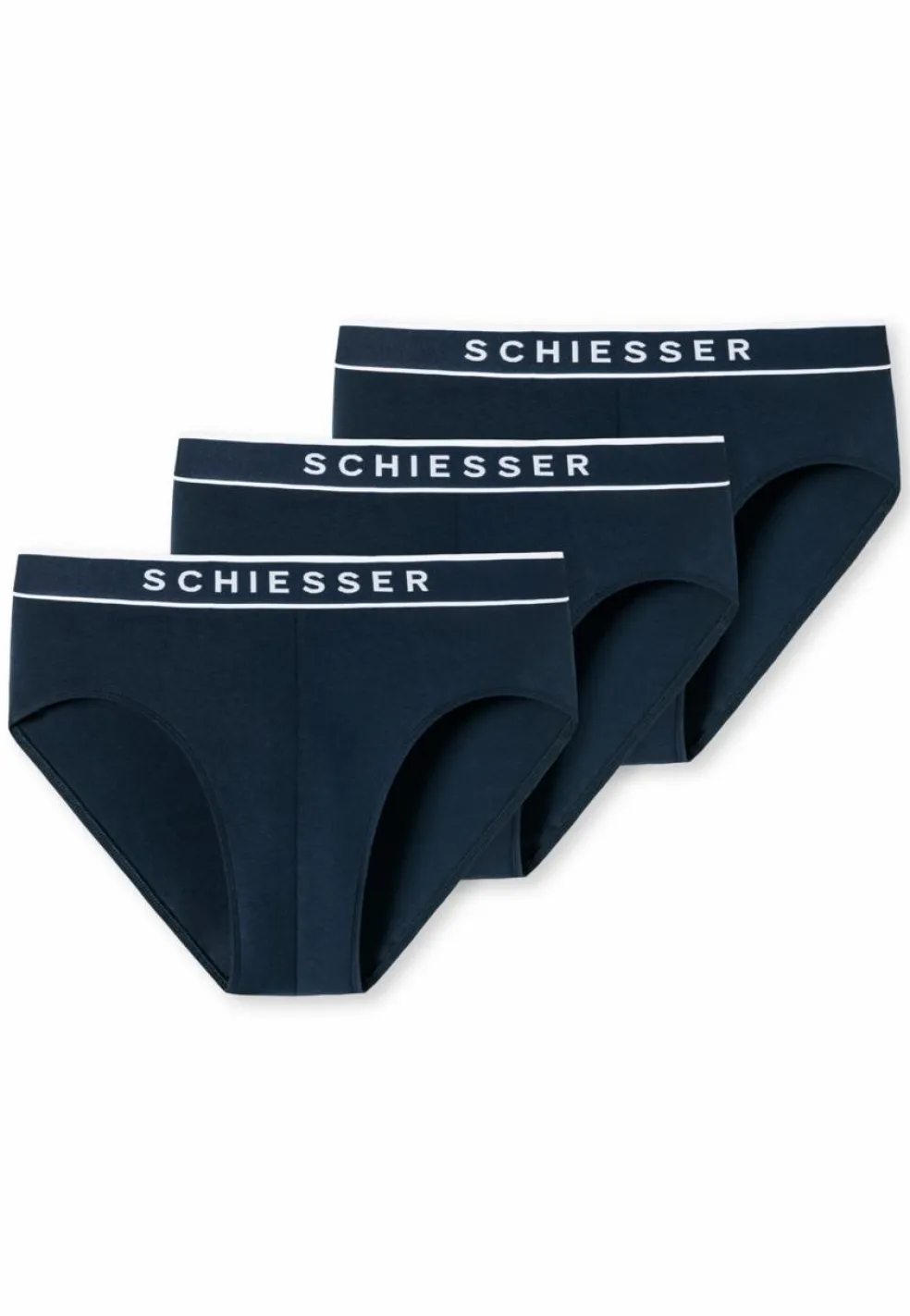 SCHIESSER 95/5 slip (3-pack), heren rioslip biologisch katoen geweven elastische tailleband donkerblauw