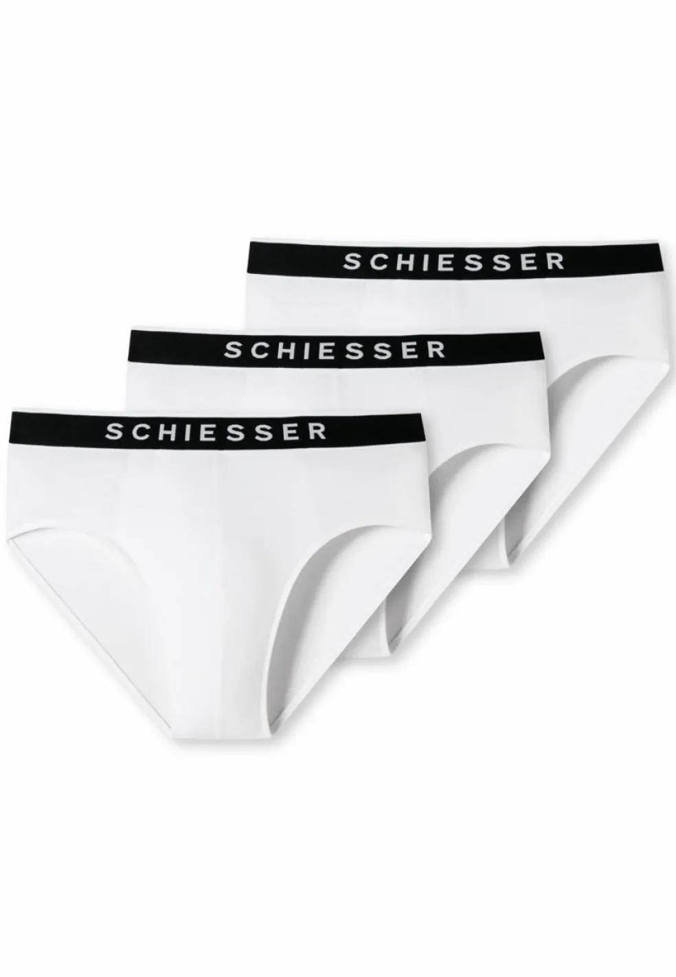 SCHIESSER 95/5 slip (3-pack), heren rioslip biologisch katoen geweven elastische tailleband wit