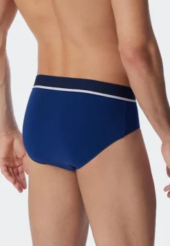SCHIESSER 95/5 slip (3-pack), heren rioslips biologisch katoen geweven elastische tailleband blauw/ zwart