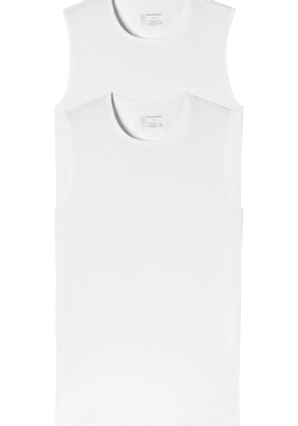 SCHIESSER 95/5 tanktops (2-pack), O-hals, wit