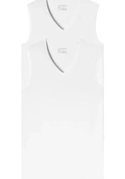 SCHIESSER 95/5 tanktops (2-pack), V-hals, wit