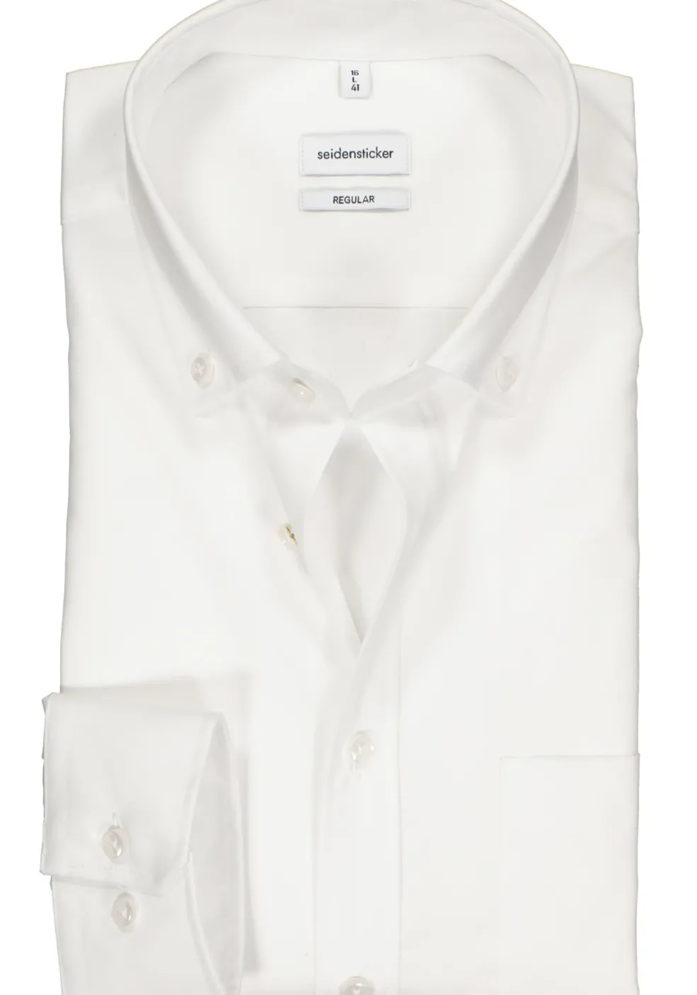Seidensticker regular fit overhemd, button-down, wit