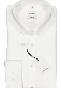 Seidensticker regular fit overhemd, button-down, wit