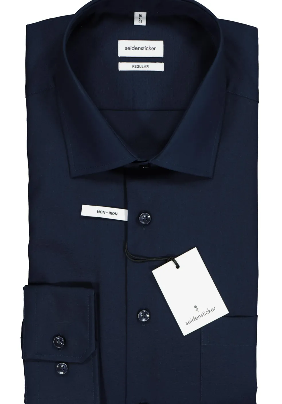 Seidensticker regular fit overhemd, donkerblauw