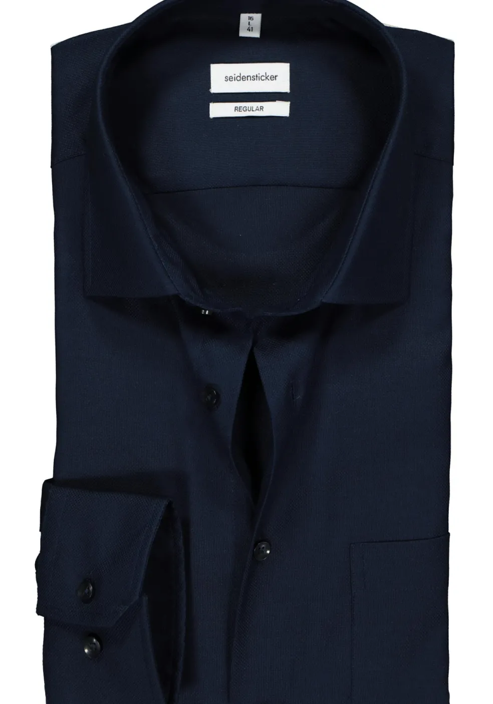Seidensticker regular fit overhemd, donkerblauw structuur