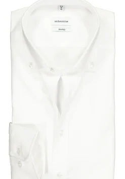 Seidensticker shaped fit overhemd, button-down kraag, wit