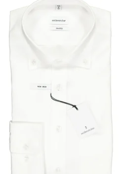 Seidensticker shaped fit overhemd, button-down kraag, wit