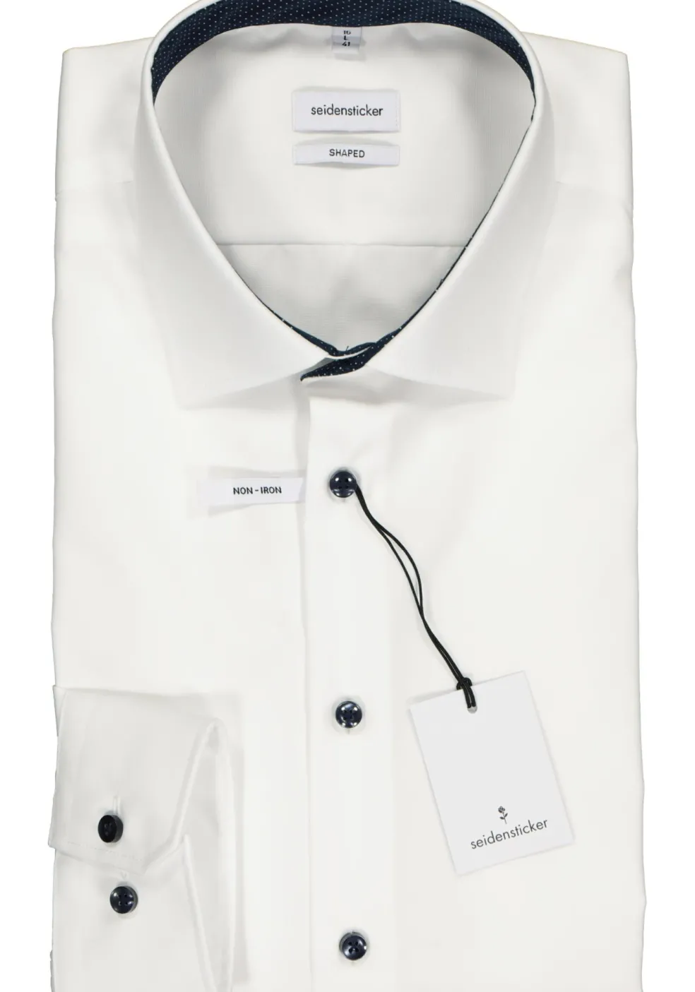 Seidensticker shaped fit overhemd, wit (contrast)