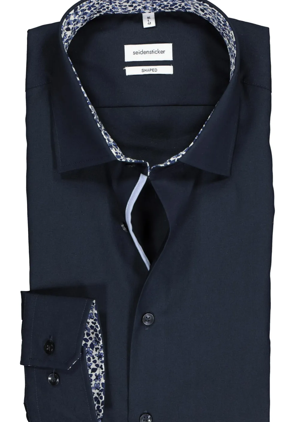 Seidensticker shaped fit overhemd, donkerblauw (contrast)