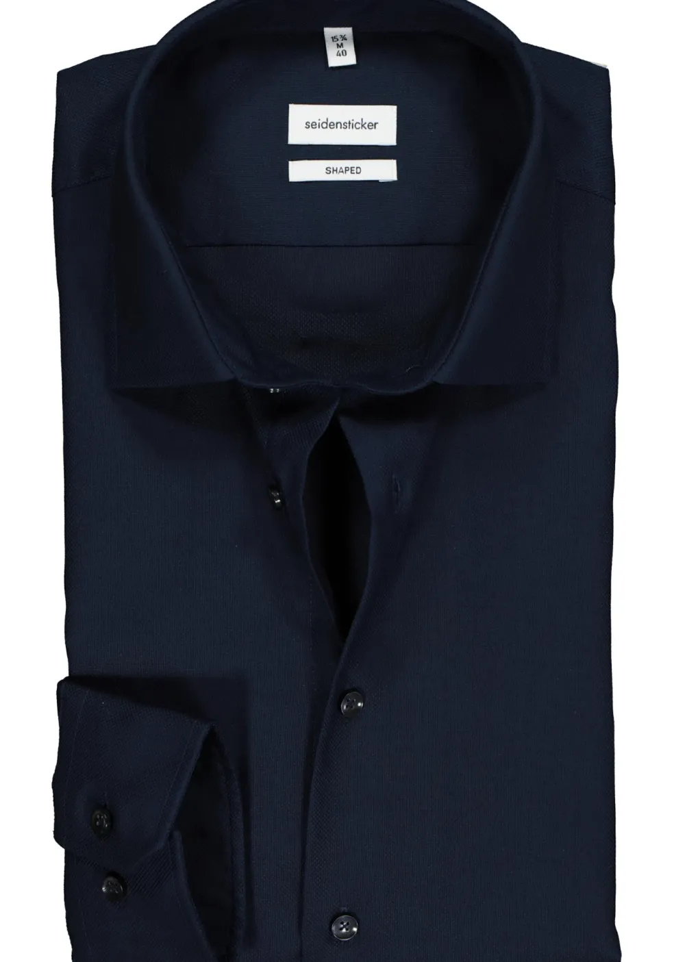Seidensticker shaped fit overhemd, donkerblauw structuur