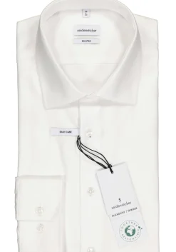 Seidensticker shaped fit overhemd, twill, wit