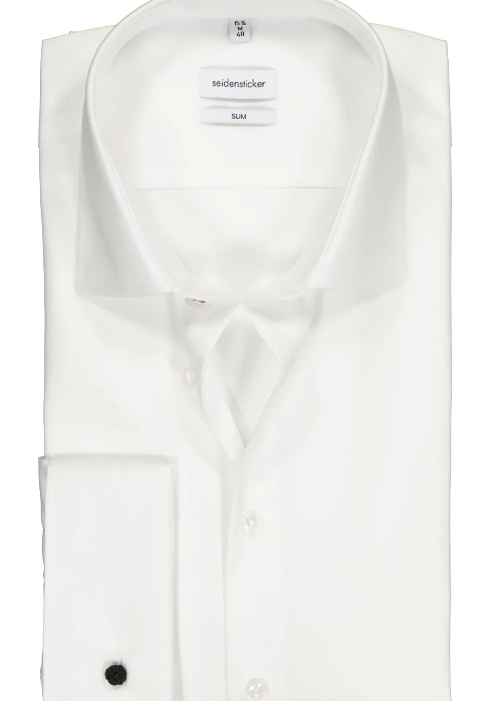 Seidensticker slim fit overhemd, dubbele manchet, wit