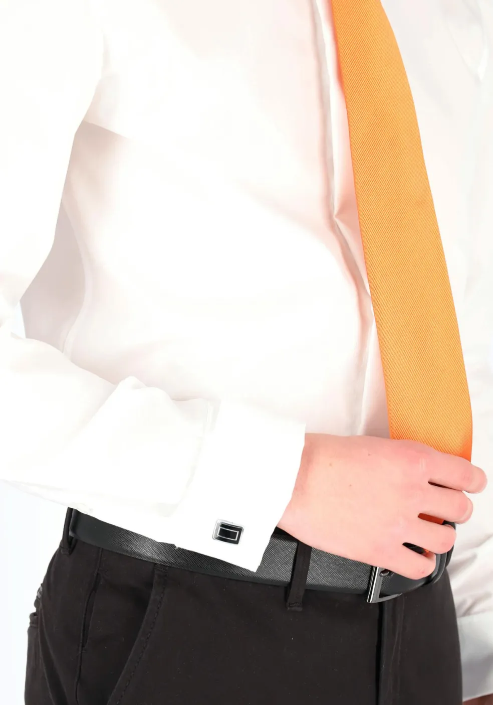 Seidensticker slim fit overhemd, dubbele manchet Kent kraag, wit