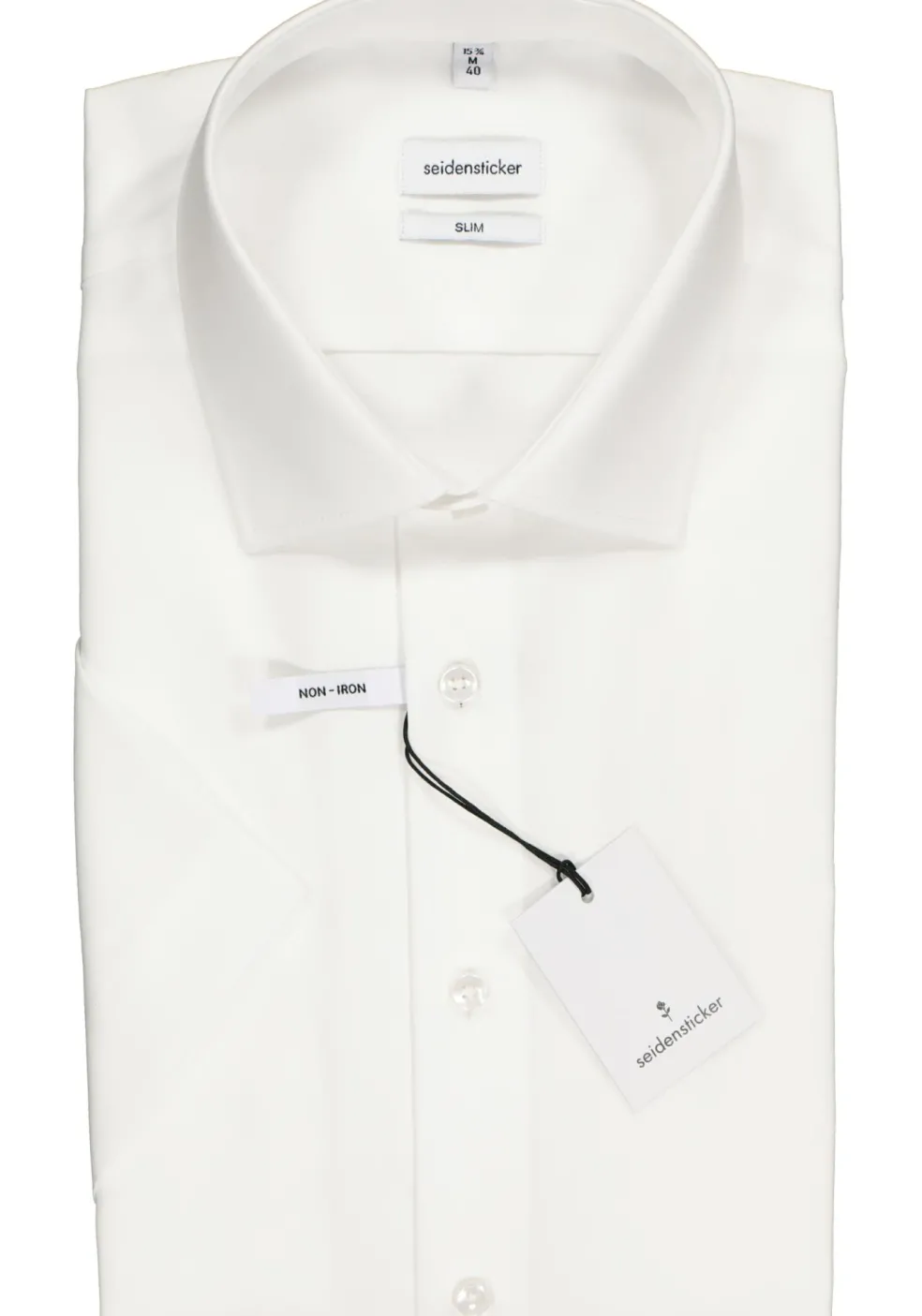 Seidensticker slim fit overhemd, korte mouw, wit