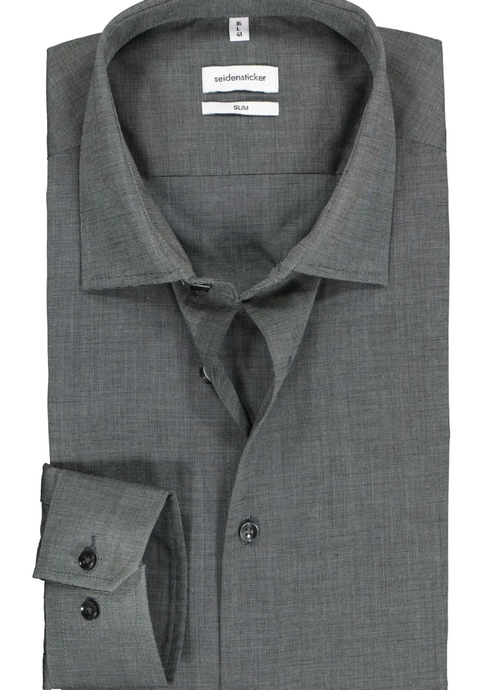 Seidensticker slim fit overhemd, mouwlengte 7, grijs